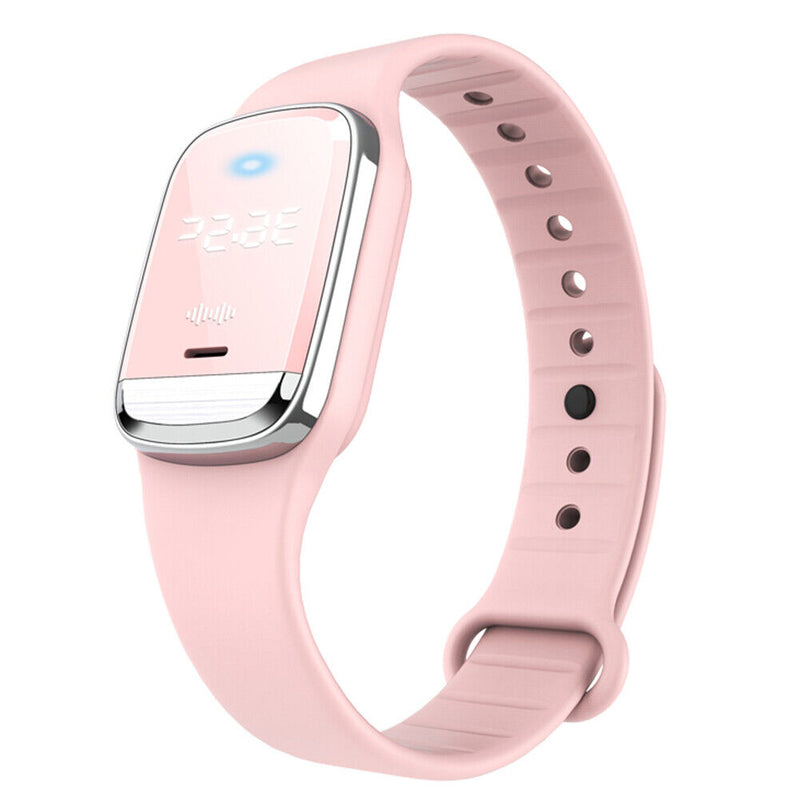 M20 Ultrasonic Mosquito Repellent Bracelet Wrist Watch Thermometer (Pink) Newly
