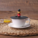 5pcs Silicone Cup Cover Heat-resistant Leak Proof Cartoon Lid (Bear)
