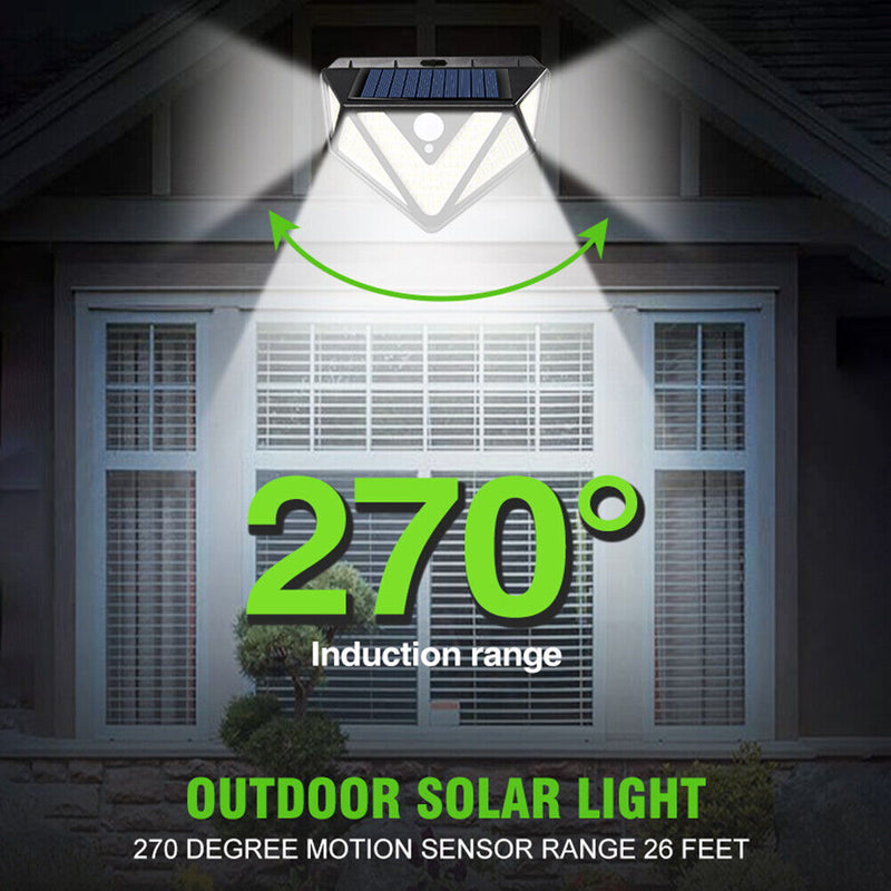 Solar PIR Motion Sensor Wall Light Outdoor 3 Modes Security Lamp (166 LED) Newly