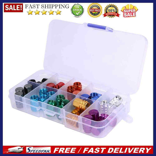 40pcs Aluminum Alloy Car Wheel Tyre Schrader Valve Stem Caps Covers (A)