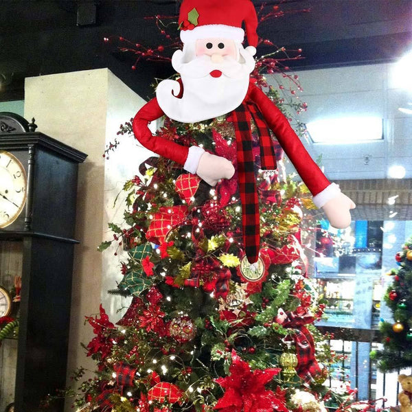 Year 2022 Topper Cover Santa Claus Hat Xmas Tree Ornaments Christmas Tree Top