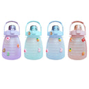 Water Bottle - Cute Belly Bottles Water Jug with Time Marker 1.3L (Purple)