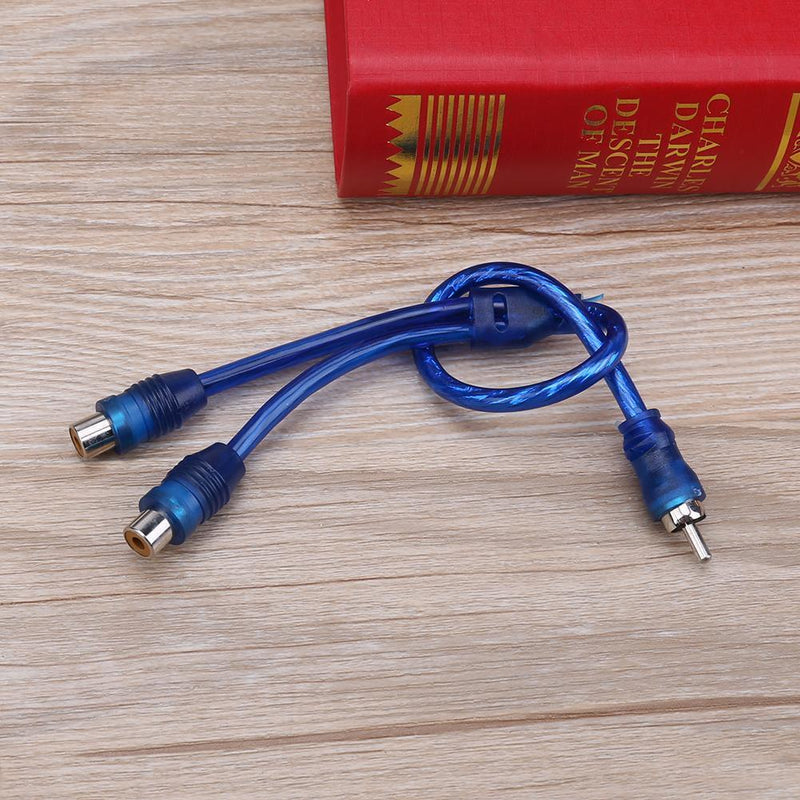 1pc 30cm 2 RCA Female to 1 RCA Male Splitter Cable for Car Audio System Newly
