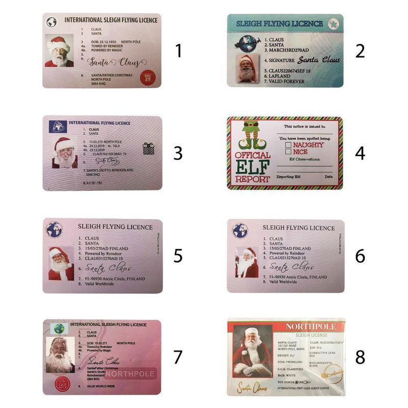 Santa Claus Driver License Card Christmas Gifts Greeting Cards Decor (Style