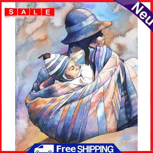 Mom Baby Frameless Picture Oil Paint By Numbers Hand Painted Picture for Home