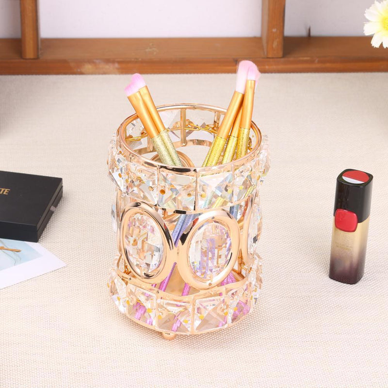 Crystal Makeup Brush Eyebrow Pencil Storage Box Jewelry Cosmetic Organizer Newly