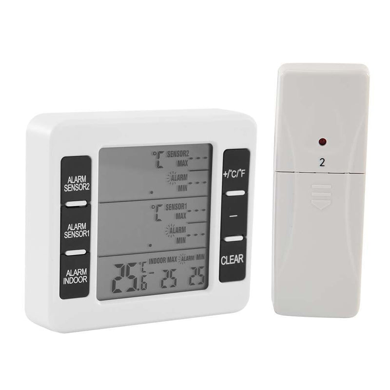 Wireless Digital Audible Alarm Refrigerator Thermometer with 2pcs Sensor