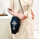 #A Gothic Crossbody Bags Coffin Shape Fashion Messenger Pouch Small Satchels Pur