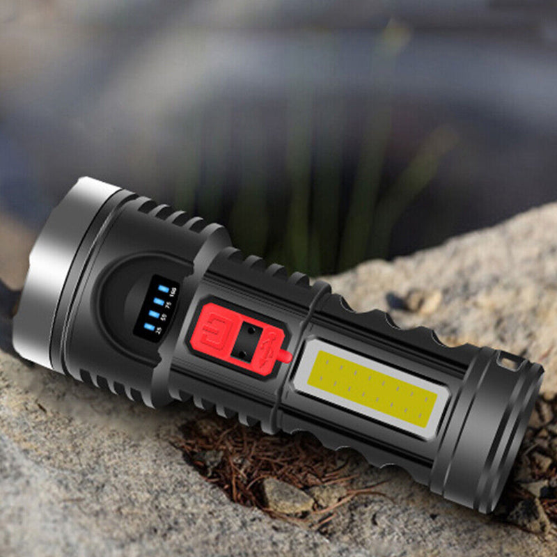 XPG+COB Rechargeable Torch Warning Lantern for Outdoor Camping Hiking Fishing