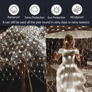LED Net Curtain Fairy Lights Solar Wedding Party Garden Decor (Cold White) Newly