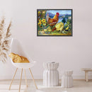 Full Cross Stitch 11CT Cotton Thread DIY Chickens Handmade Stamped Needlework