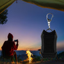 Keychain Power Bank USB Cell Phone Solar Power Bank with LED Light (Black)