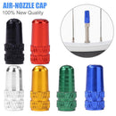 Aluminum Alloy Bicycle Tire Gas Nozzle Valve Cap Cycling Dust Cover (Blue)
