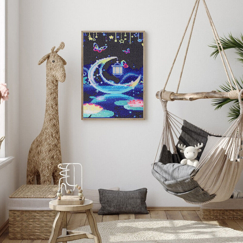 Round Crystal Diamond Painting Moon Abstract Series