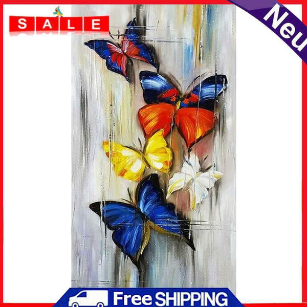Butterflies Oil Paint By Numbers DIY Canvas Wall Art Picture Craft Home Decor