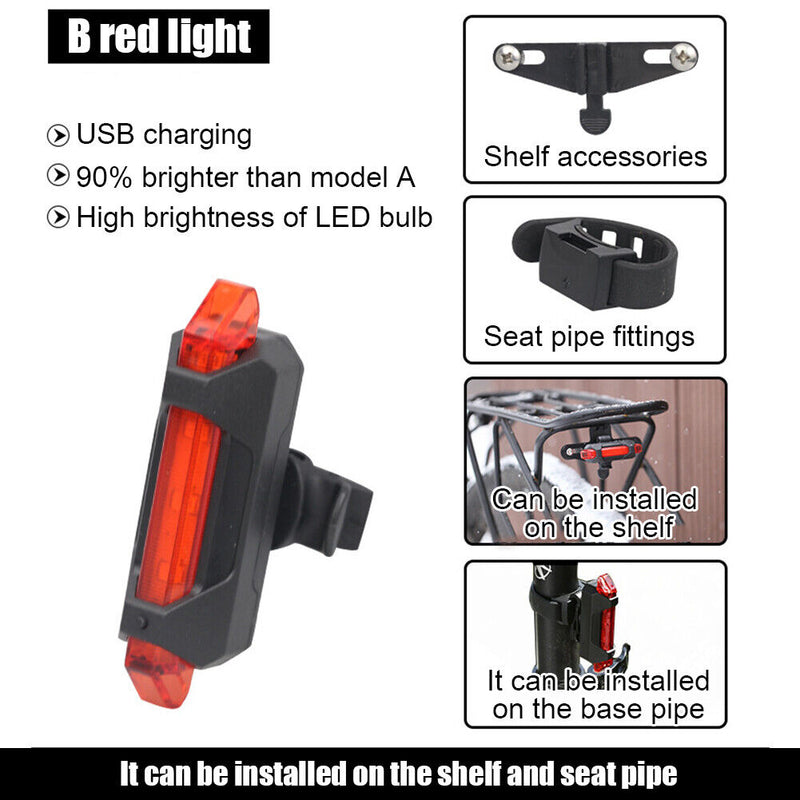 Bicycle taillight waterproof riding taillight LED USB rechargeable waterproof lam