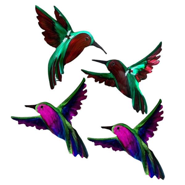 4Pcs Handmade  Hummingbird Wall decor for art  and garden Patio Balcony
