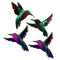 4Pcs Handmade  Hummingbird Wall decor for art  and garden Patio Balcony