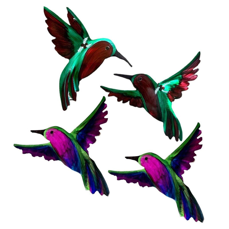 4Pcs Handmade  Hummingbird Wall decor for art  and garden Patio Balcony