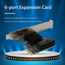 SATA PCIe Adapter 6 Ports SATA III to PCI Express 3.0 X1 Expansion Card Newly