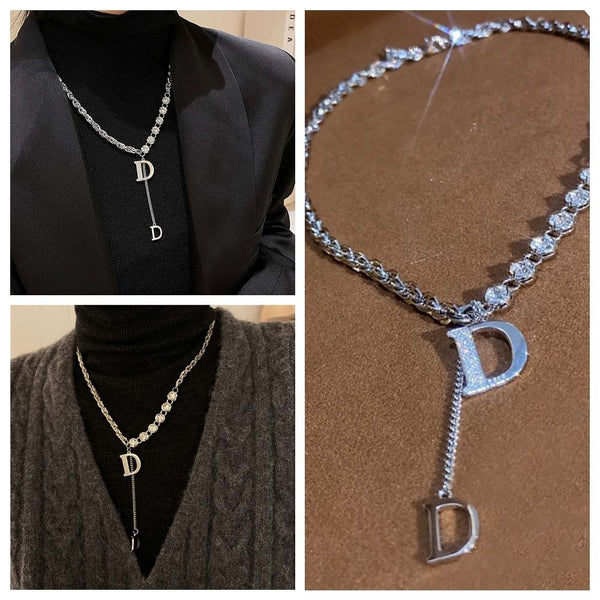 Exquisite Adjustable Luxury  ? Metallic Wind Necklace D Letter Fashion Jewelry