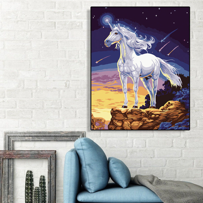 Hand Painted Artwork Frameless DIY Relaxing Horse Painting By Numbers Picture