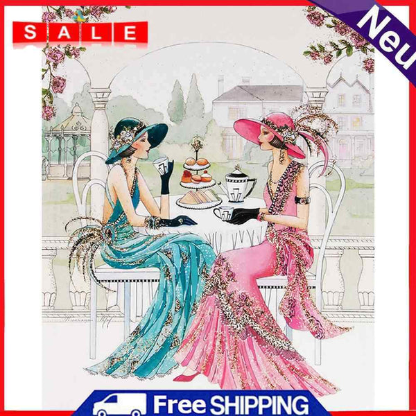 Leisurely Noblewoman Oil Canvas Picture DIY Hand Painted Paint By Numbers Kit