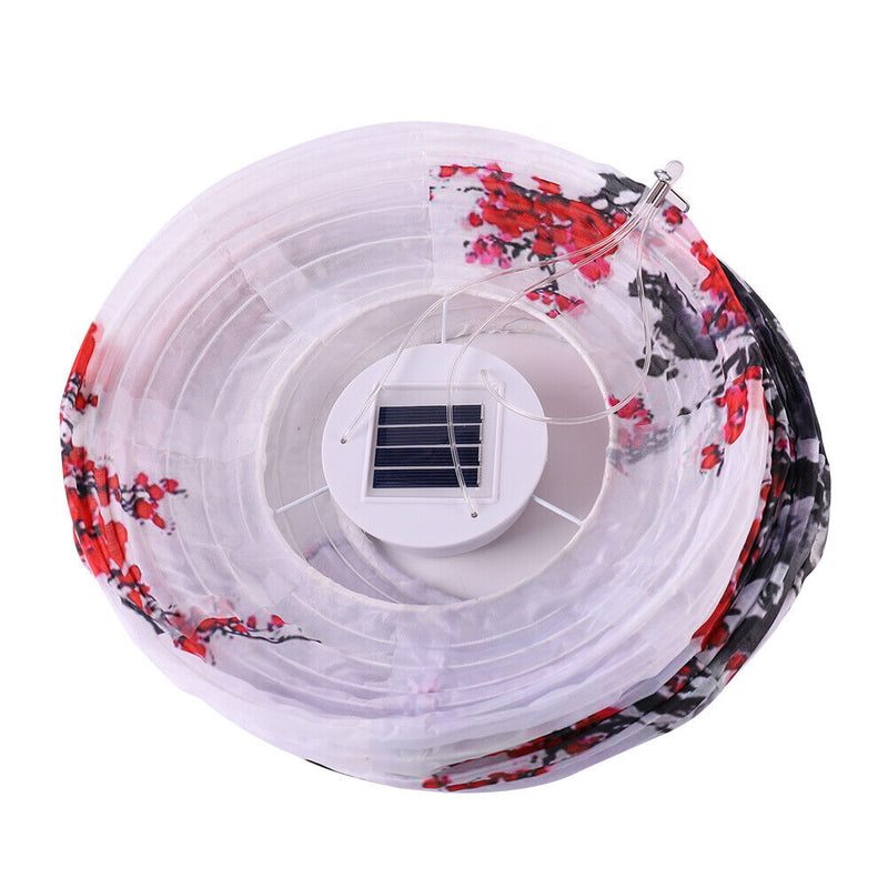 Solar Lantern Chinese Japanese Print Hanging Outdoor Garden Party Light (E)