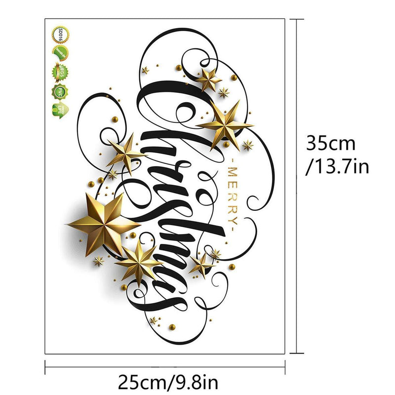 Christmas Window Stickers Merry Christmas Decorations For Home Xmas Wall Decor~