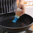 Silicone Oil Bottle with BBQ Grill Oil Brush Baking Kitchen Tools (Blue)