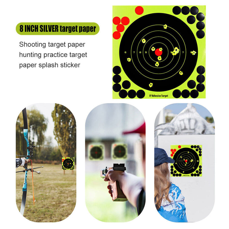 50pcs 8 inch Fluorescent Shooting Targets Self-adhesive Professional Darts Paper