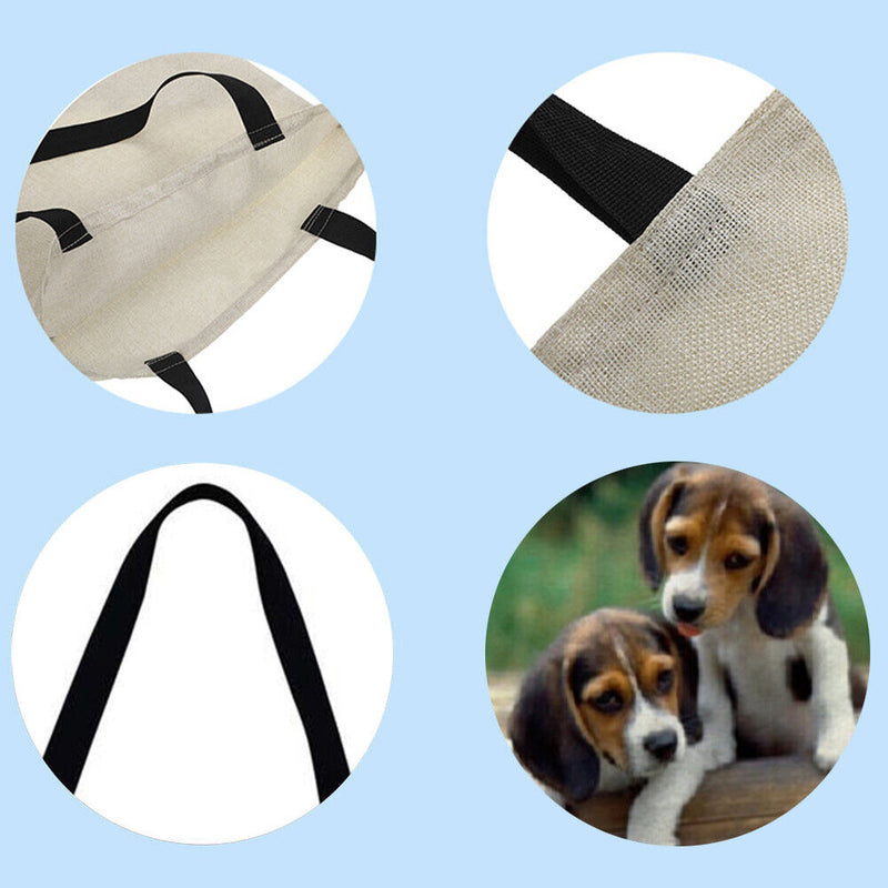 SoeHong Women's Two Dog Printed Shopping Bag, Large Capacity, 40x40