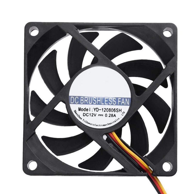 Waterproof YD-120806SH 12V 68x68x15mm Low Noise Brushless DC Cooling Fan Newly