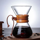 Steel Anti-Scald Brewer Pot Filter Dripper Pour Over 400ML Glass Coffee Kettle