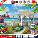 Painting By Numbers Kit DIY Seaside Pavilion Canvas Oil Art Picture Craft