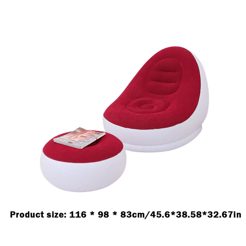 Inflatable Air Sofa Thickened Home Outdoor Beach Leisure Sleeping Bed with Pedal