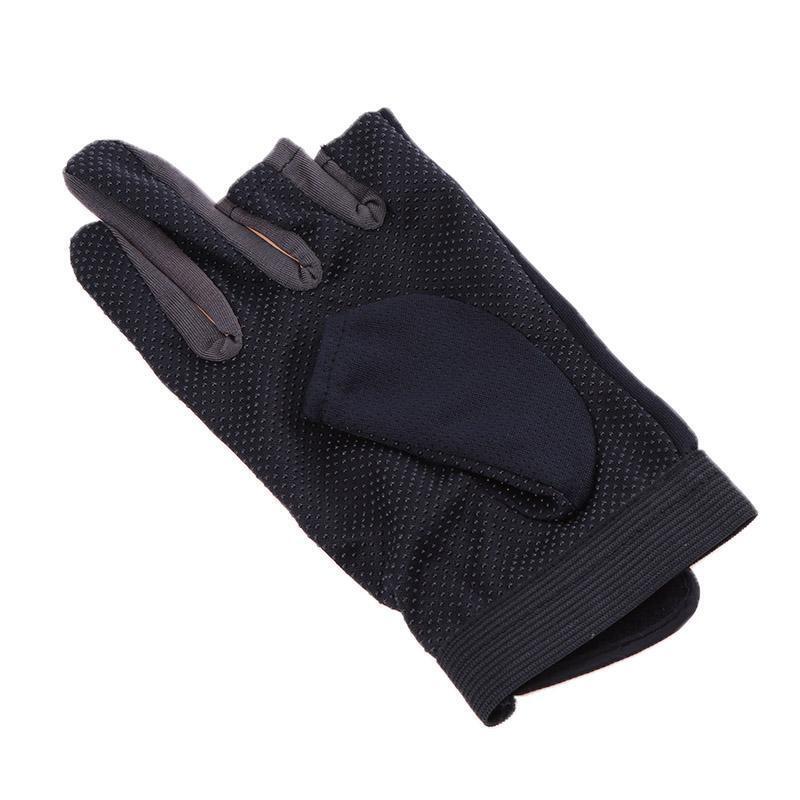 1 Pair Skidproof Half Finger Cycling Fishing Anti-Slip Glove(Black)