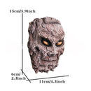 Props Ghost Face Sculpture Tree Bark Face Bark Ghost Face Garden Statue
