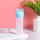 50oz Empty Hair Dye Applicator Brush Bottle Color Dispensing Comb (Blue) Newly