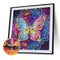 #A 5D Diamond Painting Kit Blue Flower Butterfly Partial Special Shape Drill D