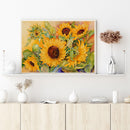 11CT Full Cross Stitch Sunflower Stamped DIY Cotton Thread Printed Needlewo
