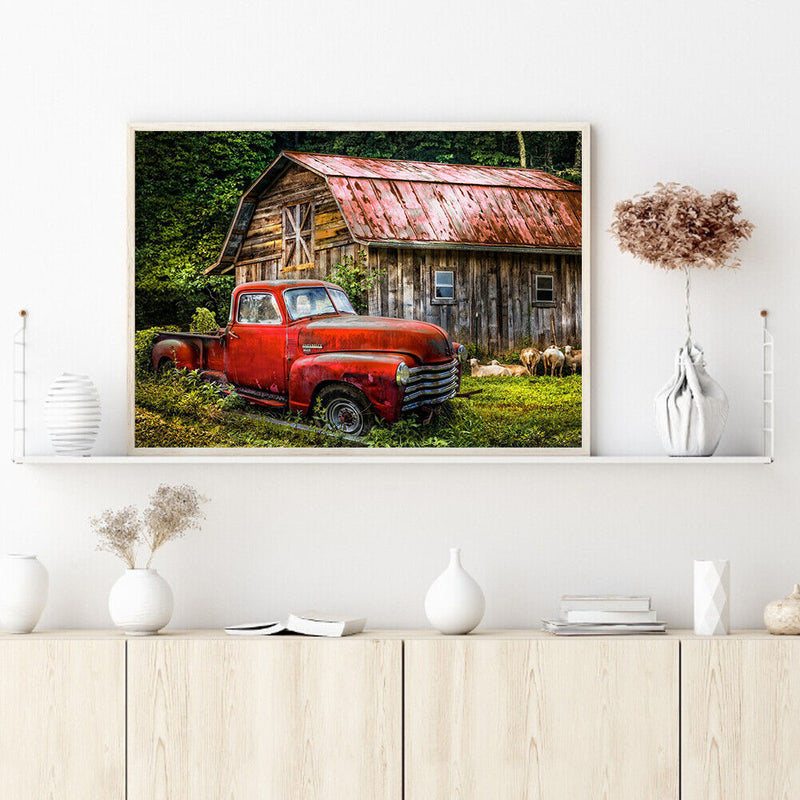 DIY Cabin Car Rhinestone Picture Mosaic Full Round Drill Diamond Painting Craft