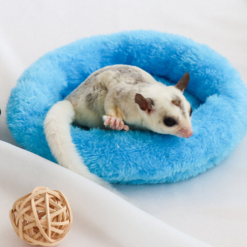 Hamster Nest Pad Warm Animal Rabbit Guinea Pig Bed Cushion (Light Blue L) Newly