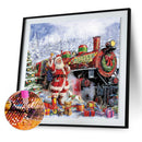 Handmade Santa Train 5D DIY Full Round Drill Drawing Kit Diamond Painting Craft