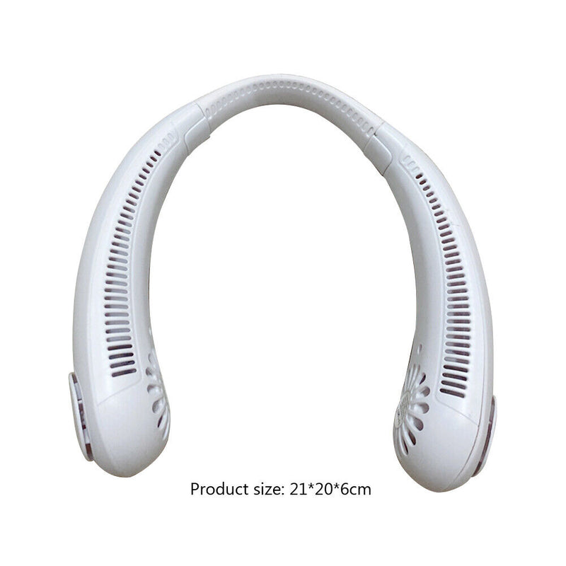 Portable Hanging Neck Fan Air Cooling Bladeless Wearable Lazy Fan (White)
