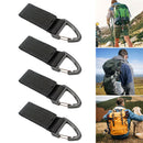 Nylon Belt Clip 4pcs Molle Attachment Gear Clip Carabiner Keychain (Black)