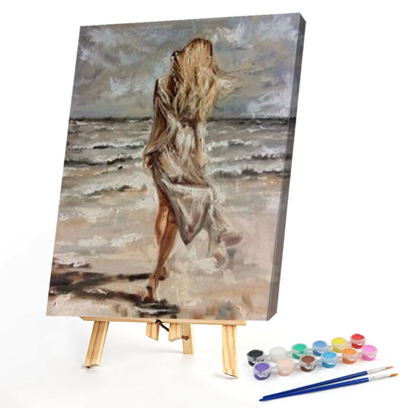 DIY Paint By Number Kit Girl s Back No Frame for Home Art Hanging Decor