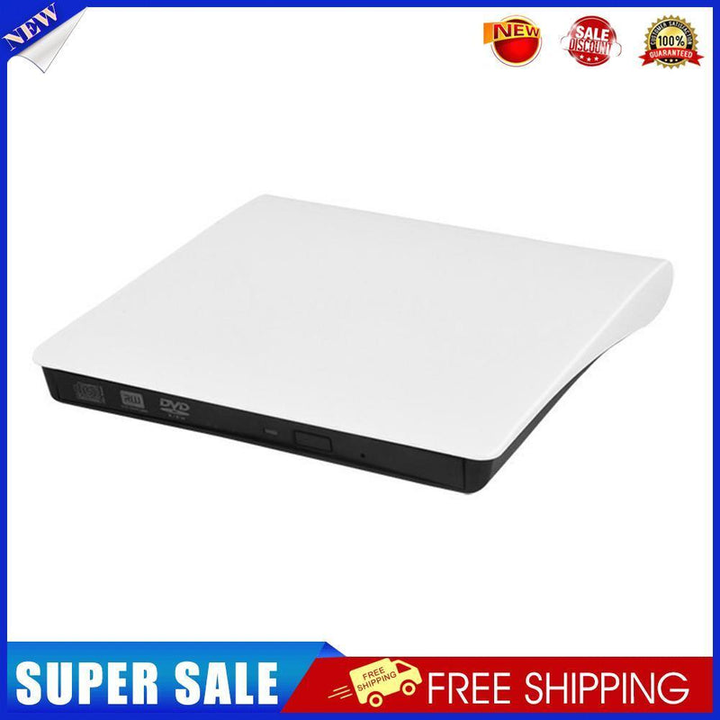 USB 3.0 SATA External DVD CD-ROM RW Player Optical Drive Enclosure (White)