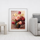 DIY Oil Paint by Numbers Flowers in Vase Pattern Acrylic Drawing Home Decorti