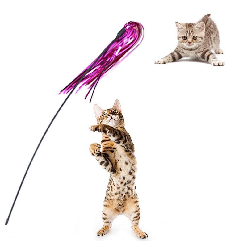 5pcs Funny Ring Paper Cat Stick Teaser Wand Playing Rod with Bell Pet Cats Toys